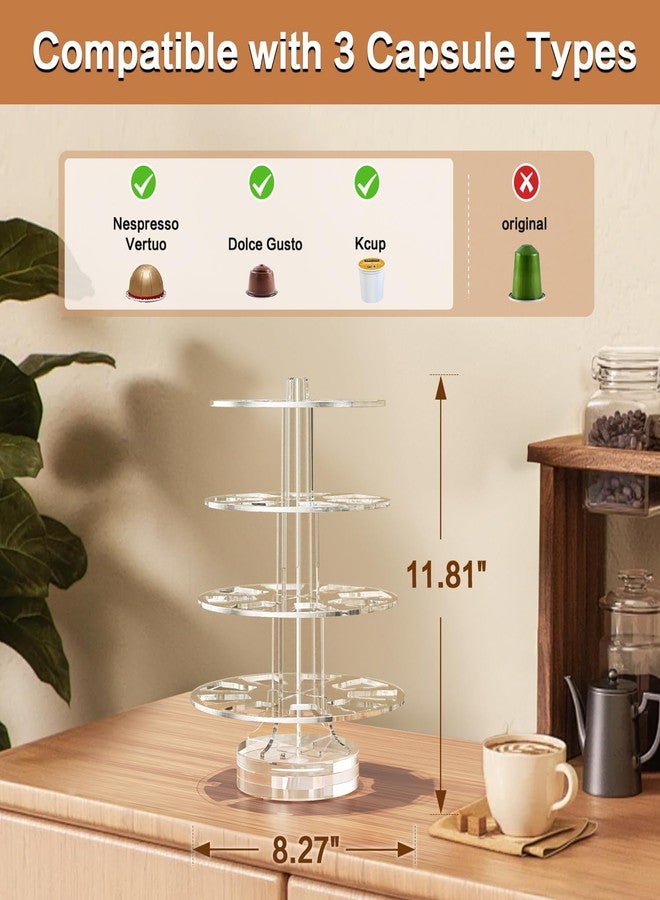 iMMDOKIN Coffee Pods Holder Acrylic Carousel Compatible with 30 Nespresso Vertuo Capsules And Keurig K-cup Pods, Space-Saving Coffee Pod Storage Organizer for Small Countertop - Image 5